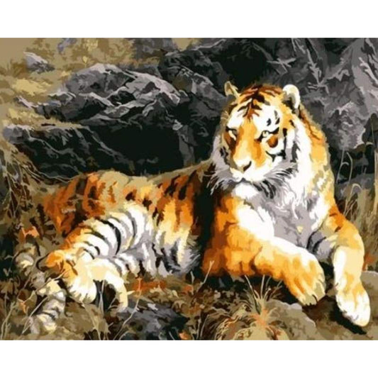 Animal Tiger Diy Paint By Numbers Kits ZXQ1997 - NEEDLEWORK KITS