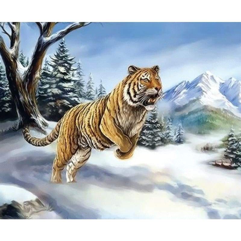 Animal Tiger Diy Paint By Numbers Kits ZXQ3368 - NEEDLEWORK KITS