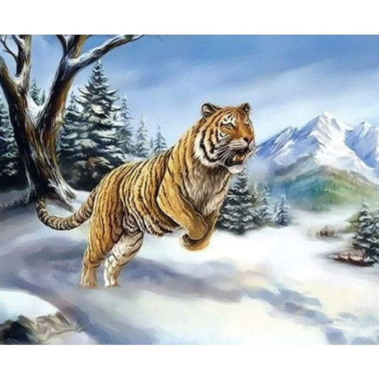 Animal Tiger Diy Paint By Numbers Kits ZXQ3368 - NEEDLEWORK KITS