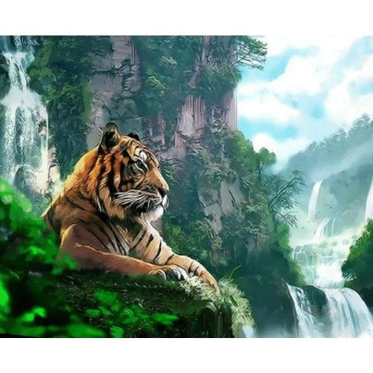 Animal Tiger Diy Paint By Numbers Kits ZXQ3377 - NEEDLEWORK KITS