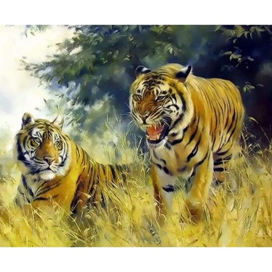 Animal Tiger Diy Paint By Numbers Kits ZXQ3591 - NEEDLEWORK KITS