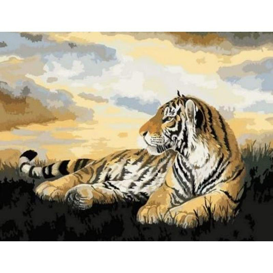 Animal Tiger Diy Paint By Numbers Kits ZXQB042 - NEEDLEWORK KITS