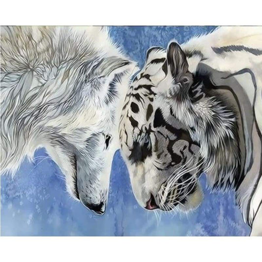 Animal Wolf and tiger Diy Paint By Numbers Kits ZXQ3692-VM90220 - NEEDLEWORK KITS