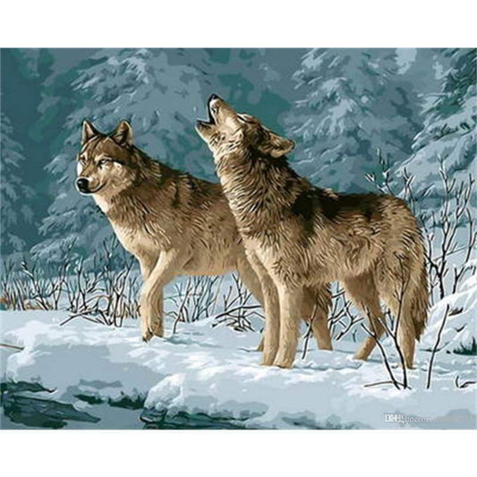 Animal Wolf Diy Paint By Numbers Kits PBN91626 - NEEDLEWORK KITS