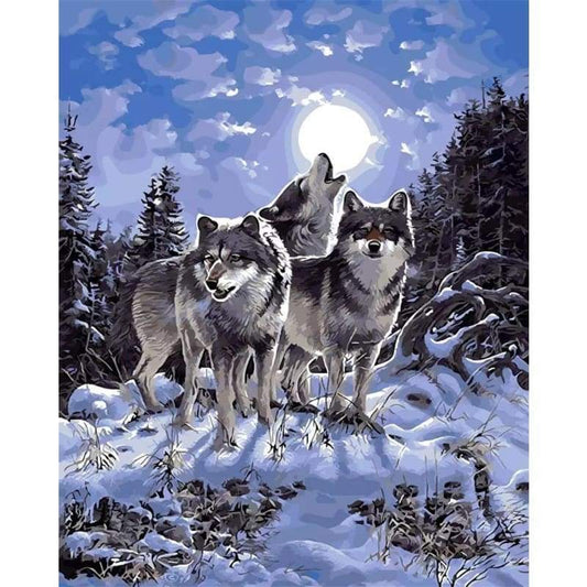 Animal Wolf Diy Paint By Numbers Kits PBN91628 - NEEDLEWORK KITS