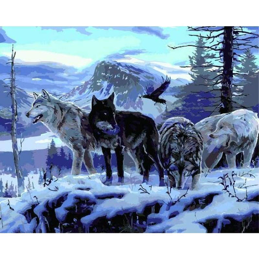 Animal Wolf Diy Paint By Numbers Kits ZXE587 - NEEDLEWORK KITS