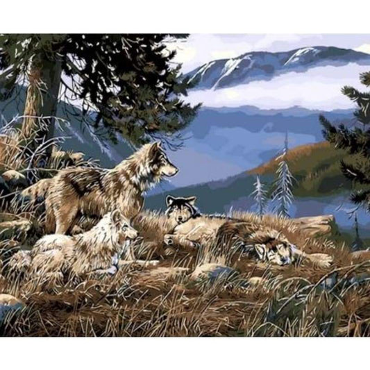 Animal Wolf Diy Paint By Numbers Kits ZXMS8432 - NEEDLEWORK KITS