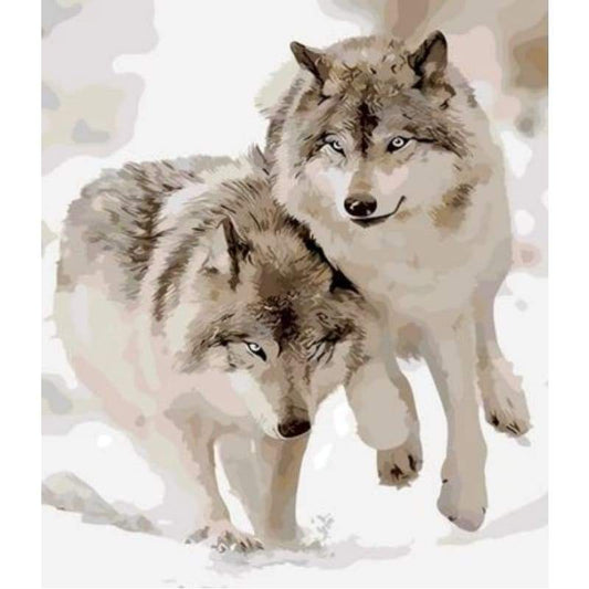 Animal Wolf Diy Paint By Numbers Kits ZXQ042 - NEEDLEWORK KITS