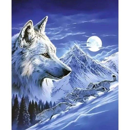 Animal Wolf Diy Paint By Numbers Kits ZXQ3346 - NEEDLEWORK KITS