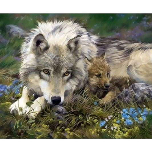 Animal Wolf Diy Paint By Numbers Kits ZXQ3542 - NEEDLEWORK KITS