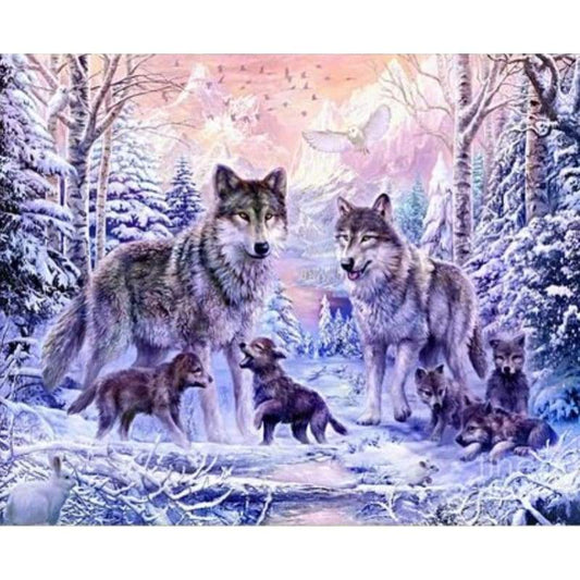 Animal Wolf Diy Paint By Numbers Kits ZXQ3782 - NEEDLEWORK KITS