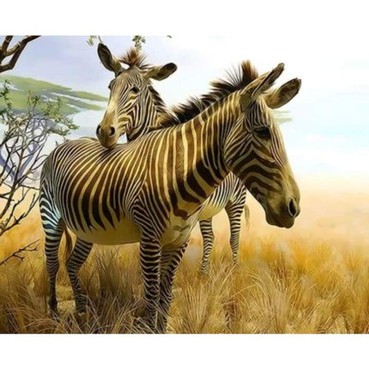 Animal Zebra Diy Paint By Numbers Kits ZXQ3510 - NEEDLEWORK KITS