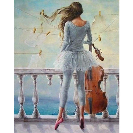 Ballet Girl With Cello Diy Paint By Numbers Kits PBN00011 - NEEDLEWORK KITS