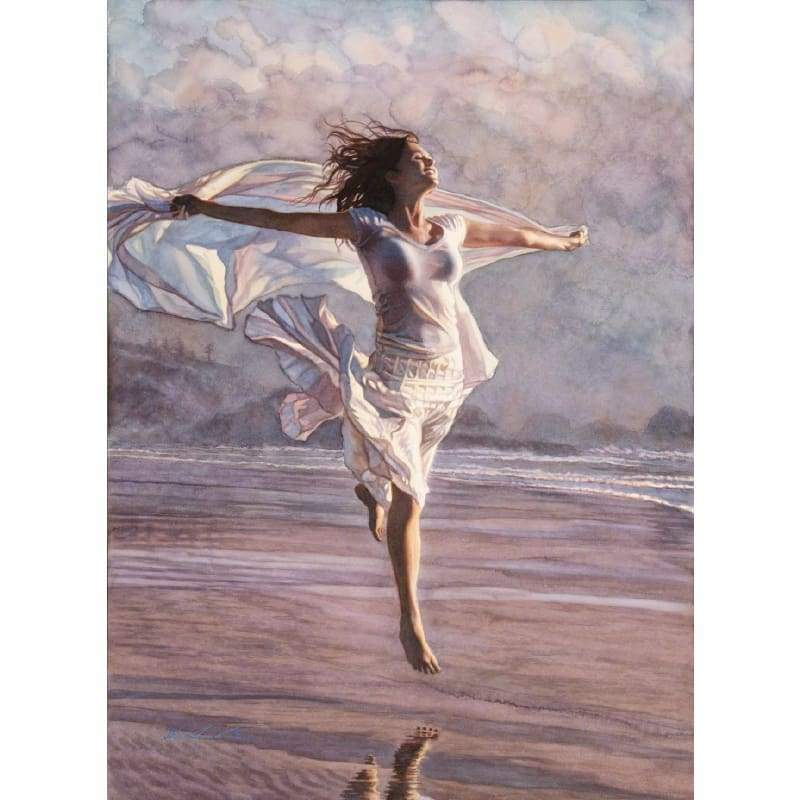 Beach Jumping Girl Diy Paint By Numbers Kits PBN94824 - NEEDLEWORK KITS