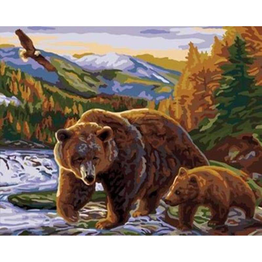 Bear Diy Paint By Numbers Kits ZXB416 - NEEDLEWORK KITS