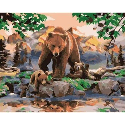 Bear Diy Paint By Numbers Kits ZXB858 - NEEDLEWORK KITS