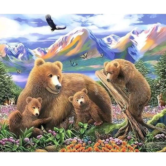 Bear Diy Paint By Numbers Kits ZXQ3528 - NEEDLEWORK KITS