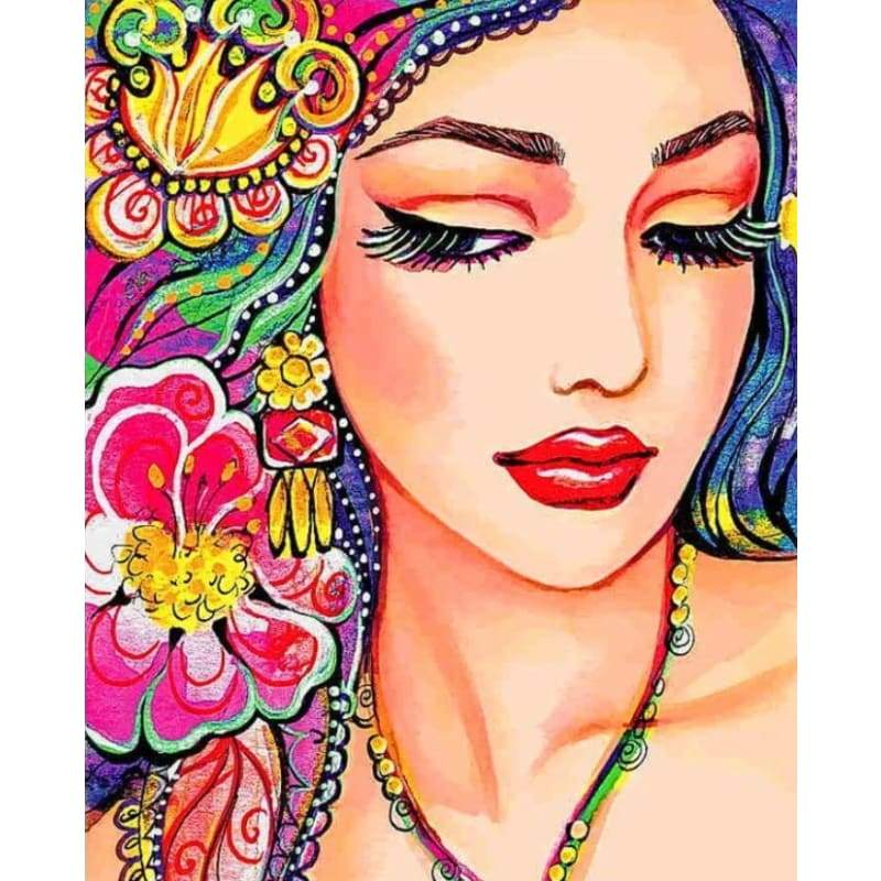 Colorful Beaitiful Gril Diy Paint By Numbers Kits PBN00002 - NEEDLEWORK KITS