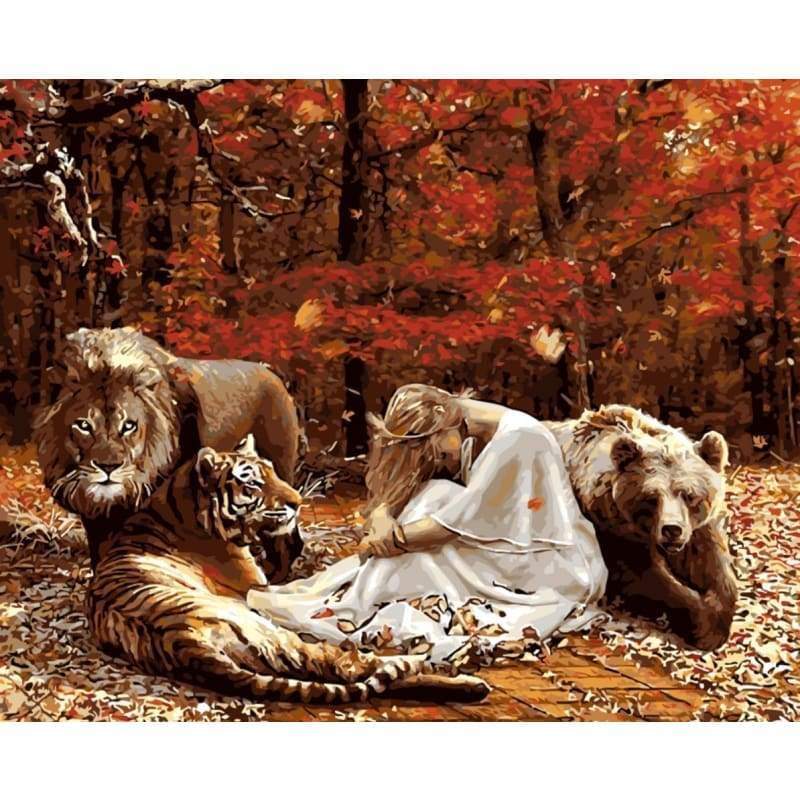 Beauty And Animal Diy Paint By Numbers Kits VM94619 - NEEDLEWORK KITS