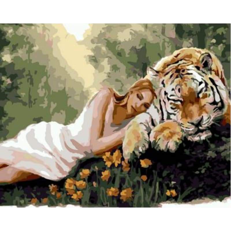 Beauty And Animal Diy Paint By Numbers Kits ZXQ1971 - NEEDLEWORK KITS