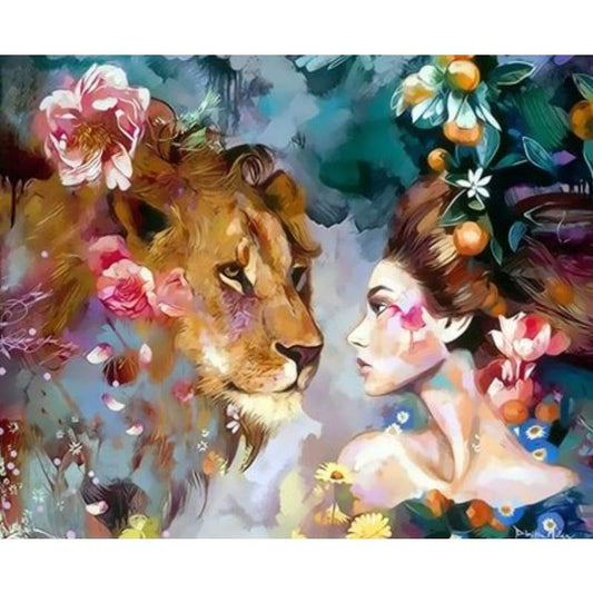 Beauty And Animal Diy Paint By Numbers Kits ZXQ3482 VM80058 - NEEDLEWORK KITS