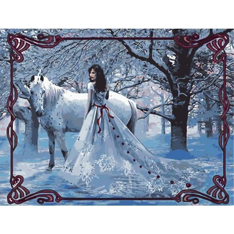 Beauty And Animal Horse Diy Paint By Numbers Kits WM-1481 - NEEDLEWORK KITS