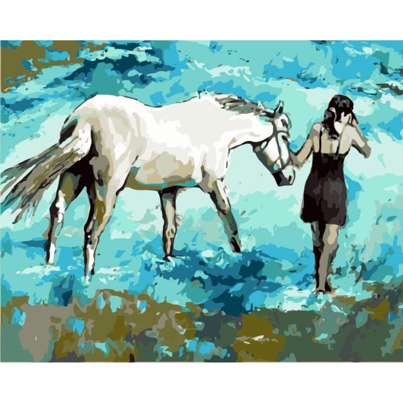 Beauty And Horse Diy Paint By Numbers Kits WM-788 - NEEDLEWORK KITS
