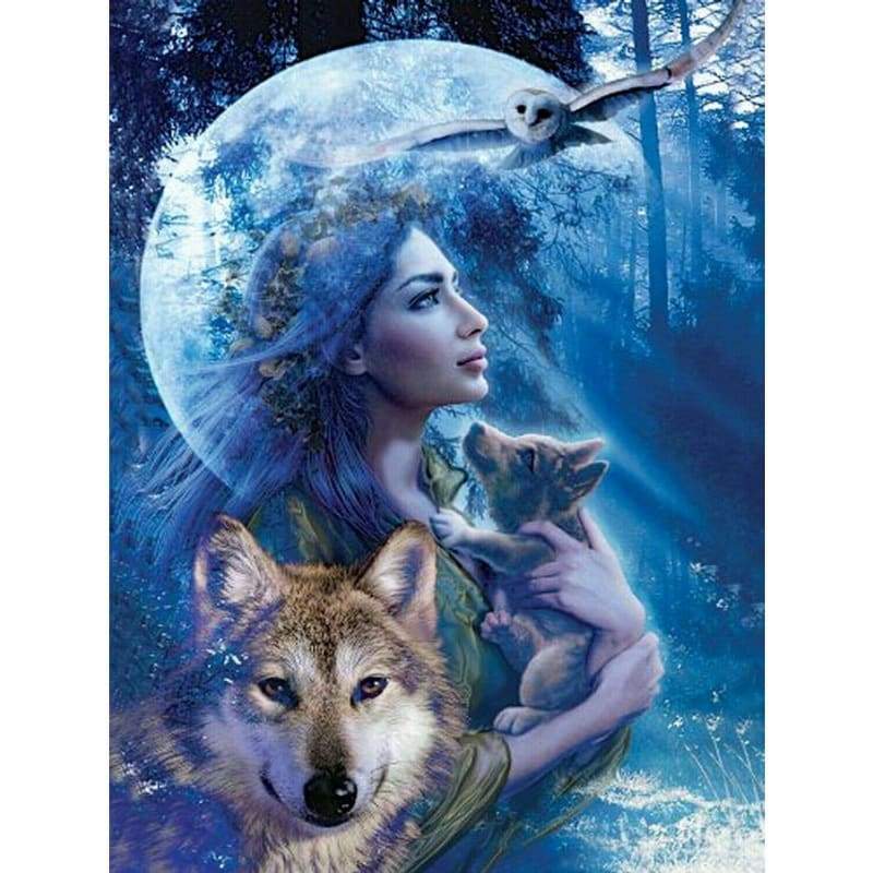 Beauty And Wolf Diy Painti By Numbers Kits VM55304 - NEEDLEWORK KITS