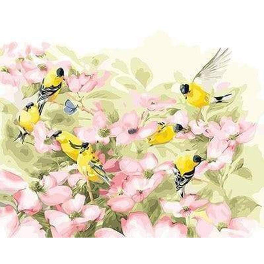Bird In Flower Diy Paint By Numbers Kits PBN90133 - NEEDLEWORK KITS