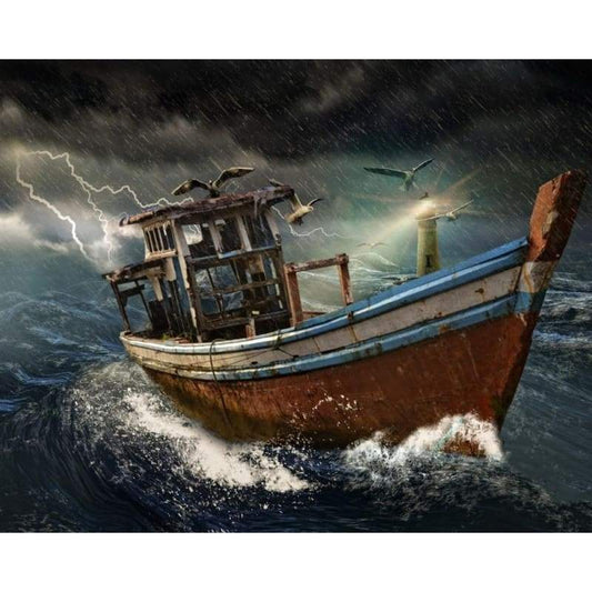 Boat Diy Paint By Numbers Kits VM92100 - NEEDLEWORK KITS