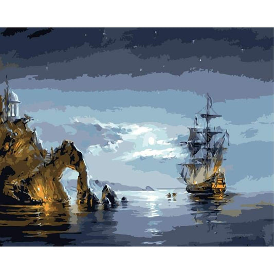 Boat Diy Paint By Numbers Kits WM-635 - NEEDLEWORK KITS