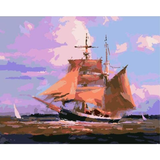Boat Diy Paint By Numbers Kits ZXE575 - NEEDLEWORK KITS