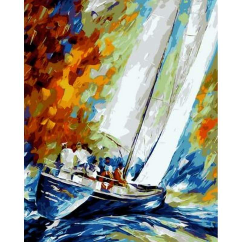 Boat Diy Paint By Numbers Kits ZXQ1453 - NEEDLEWORK KITS