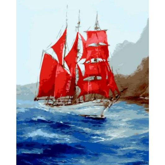 Boat Diy Paint By Numbers Kits ZXQ1745 - NEEDLEWORK KITS