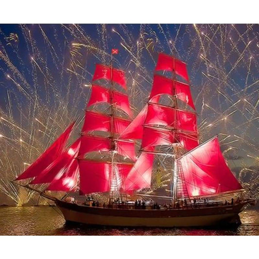 Boat Diy Paint By Numbers Kits ZXQ3101 - NEEDLEWORK KITS