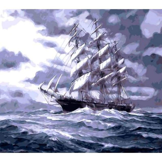 Boat Diy Paint By Numbers Kits ZXQ311-18 - NEEDLEWORK KITS