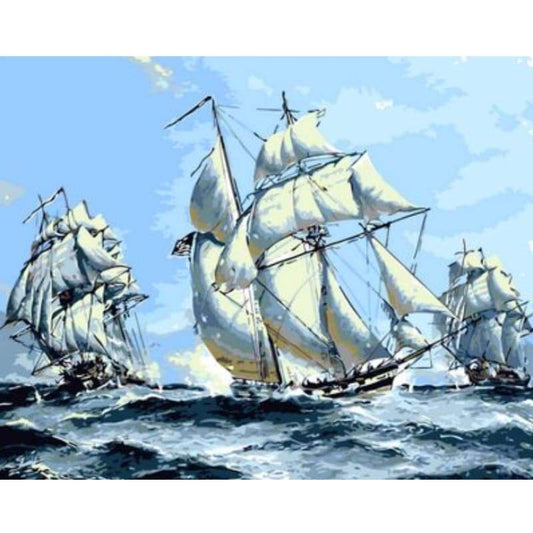 Boat Diy Paint By Numbers Kits ZXQ753-14 - NEEDLEWORK KITS