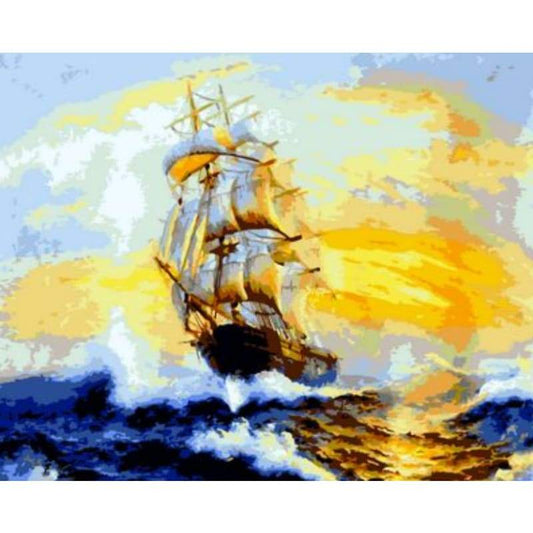 Boat Diy Paint By Numbers Kits ZXQ805-23 - NEEDLEWORK KITS