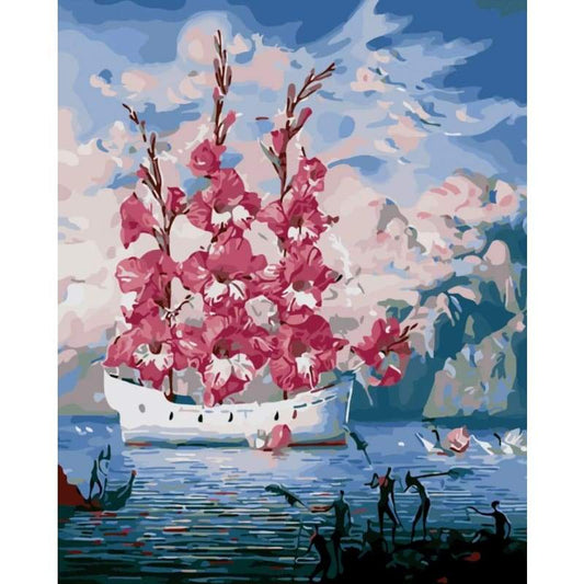 Boat Landscape Diy Paint By Numbers Kits PBN95003 - NEEDLEWORK KITS