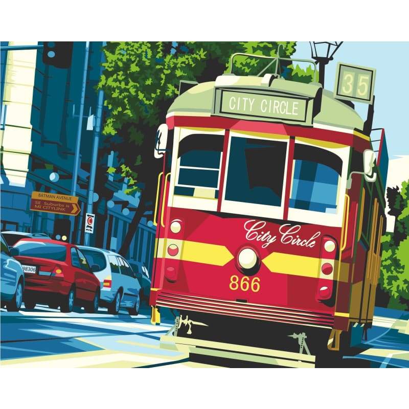 Bus Diy Paint By Numbers Kits YM-4050-098 - NEEDLEWORK KITS