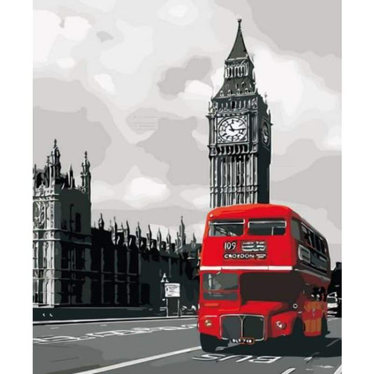 Bus Diy Paint By Numbers Kits ZXZ-125 - NEEDLEWORK KITS