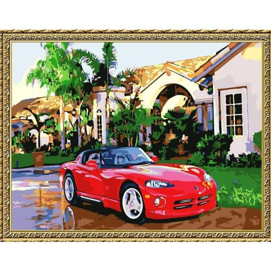Car Diy Paint By Numbers Kits YM-4050-100 - NEEDLEWORK KITS