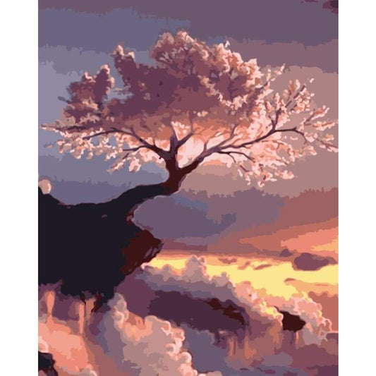 Cherry Blossoms Diy Paint By Numbers Kits WM-1114 - NEEDLEWORK KITS