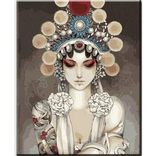 China Gril Portrait Diy Paint By Numbers Kits YM-4050-133 - NEEDLEWORK KITS