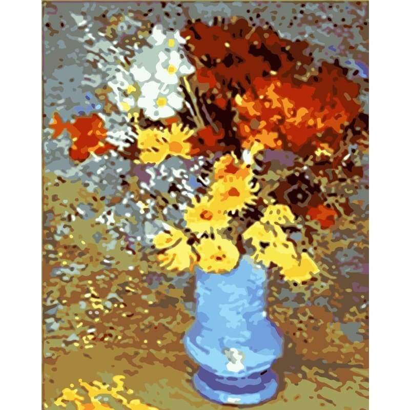 Chrysanthemum Diy Paint By Numbers Kits WM-378 - NEEDLEWORK KITS