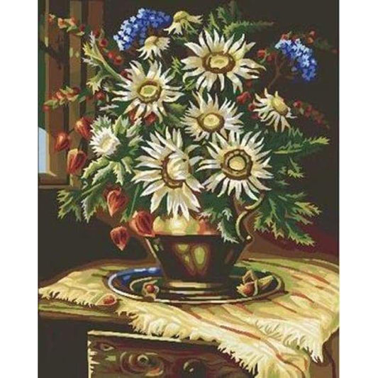 Chrysanthemum Diy Paint By Numbers Kits ZXB32 - NEEDLEWORK KITS