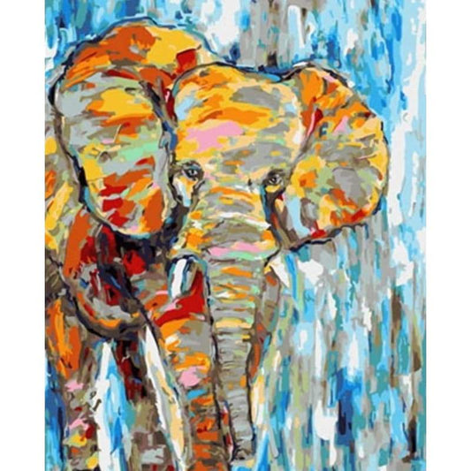 Colorful Elephant Diy Paint By Numbers Kits PBN91208 - NEEDLEWORK KITS