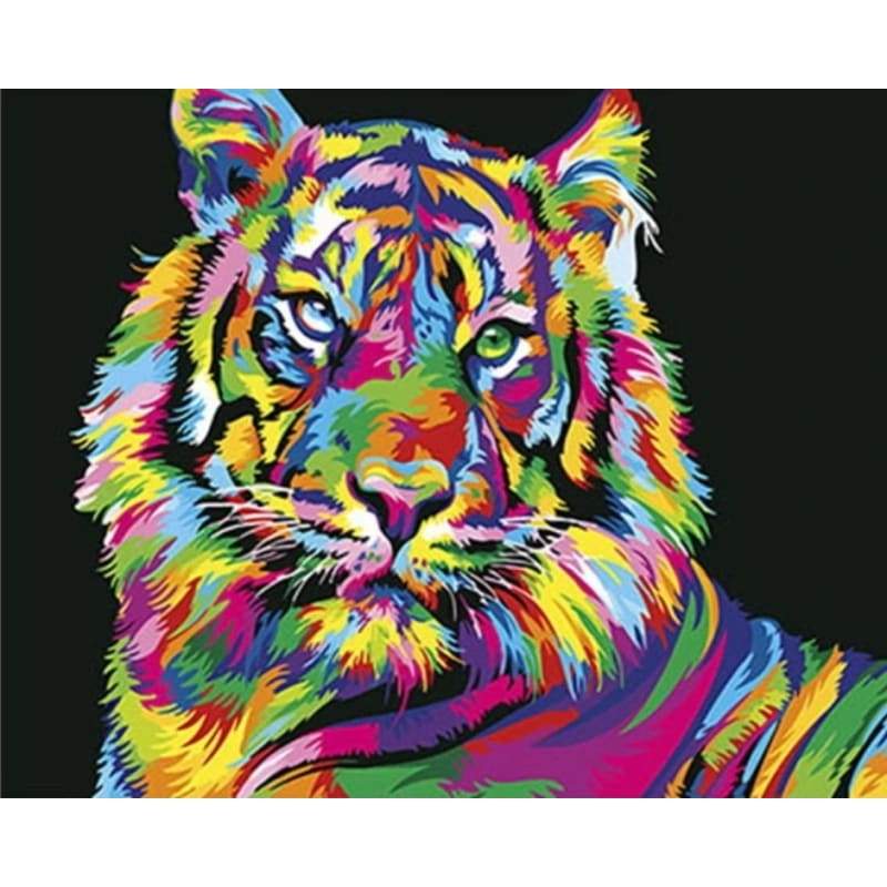 Colorful Tiger Diy Paint By Numbers Kits VM91201 - NEEDLEWORK KITS