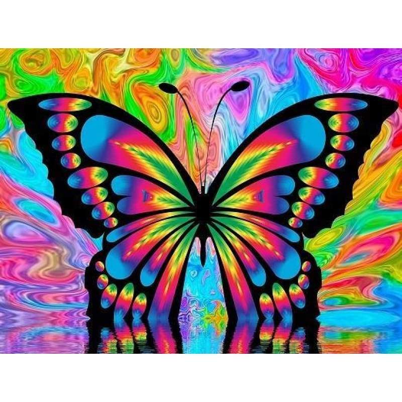 Colourful Butterfly- Full Drill Diamond Painting Abstract - 