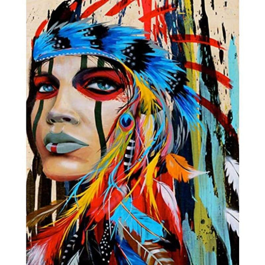 Colourful Native American - Full Drill Diamond Painting